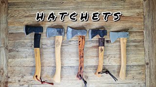 Hatchets (Hults Bruk, Gransfors Bruk, Helko Werk, Adler, and Council Tool)
