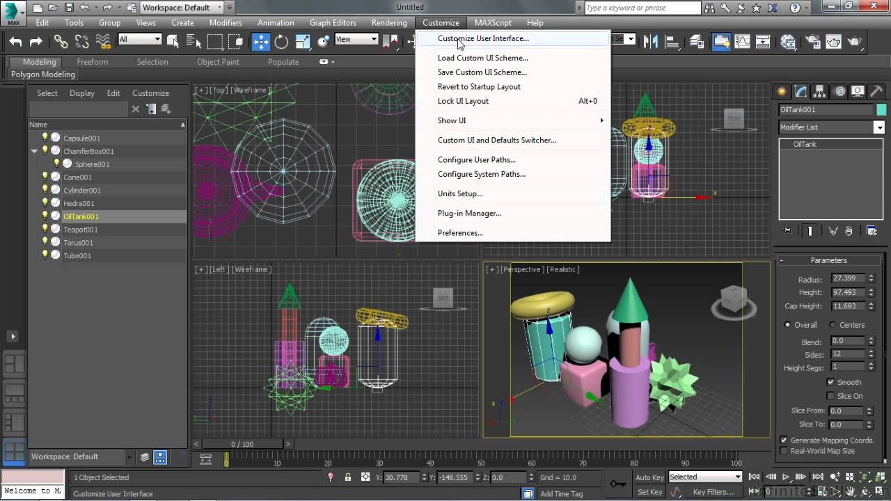 Autodesk 3ds Max 15 Tutorial Customizing The Interface Youtube