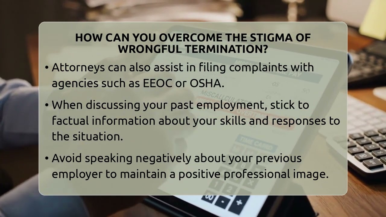 How Can You Overcome The Stigma Of Wrongful Termination? - Labor and Employment Law Expert