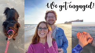 We got engaged in Galveston!!