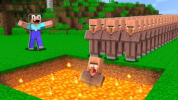WHO MAKED THE VILLAGERS TO DO THIS? NOOB vs PRO vs HACKER vs GOD in Minecraft!