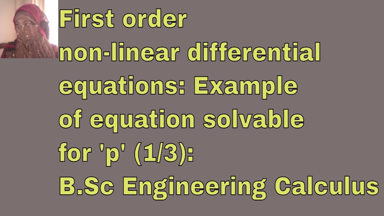First Order Non linear Differential Equations ODE Example Of first-order-non-linear-differential-equations-ode-example-of