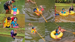#കുളത്തിനു നടുവിൽ കയറുകെട്ടി #TiyaKuttyയുടെ നീന്തൽ പരിശ്രമം വിജയിക്കുമോ നോക്കാം #SwimmingTime
