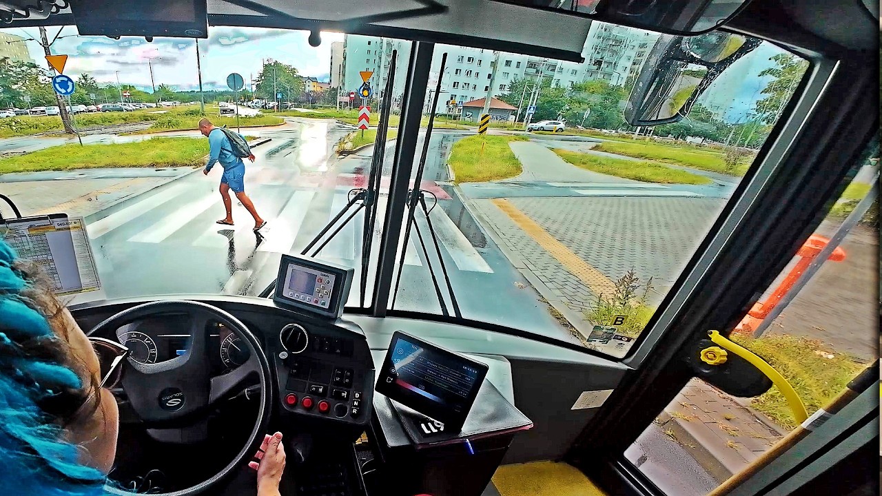 [Onboard] Route 40 Bus Ride – Early Morning Depot & Rainy City Drive (4K POV)