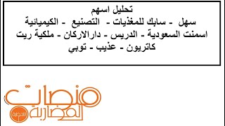 تحليل اسهم سهل سابك للمغذيات التصنيع الكيميائية س السعودية الدريس دارالاركان ملكية كاتريون عذيب توبي