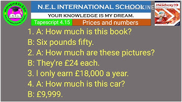 New Headway Elementary fifth edition tapescript 4.15