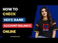 How to Check HDFC Bank Account Balance Online