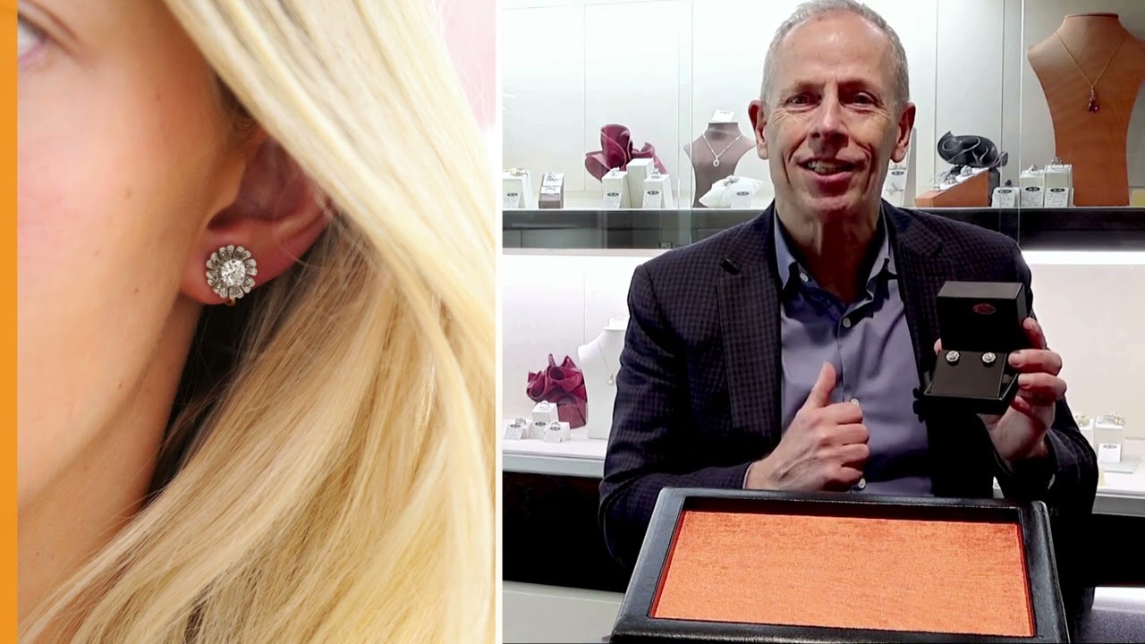 1.54ct Diamond, Silver and 9ct Yellow Gold Floral Cluster Earrings - Antique Circa 1880