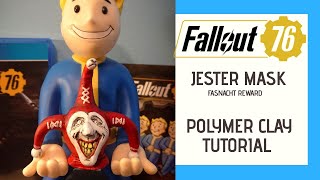 DIY FASNACHT DAY FALLOUT 76 JESTER MASK POLYMER CLAY TUTORIAL/MASCARA DE BUFÓN ARCILLA POLIMÉRICA