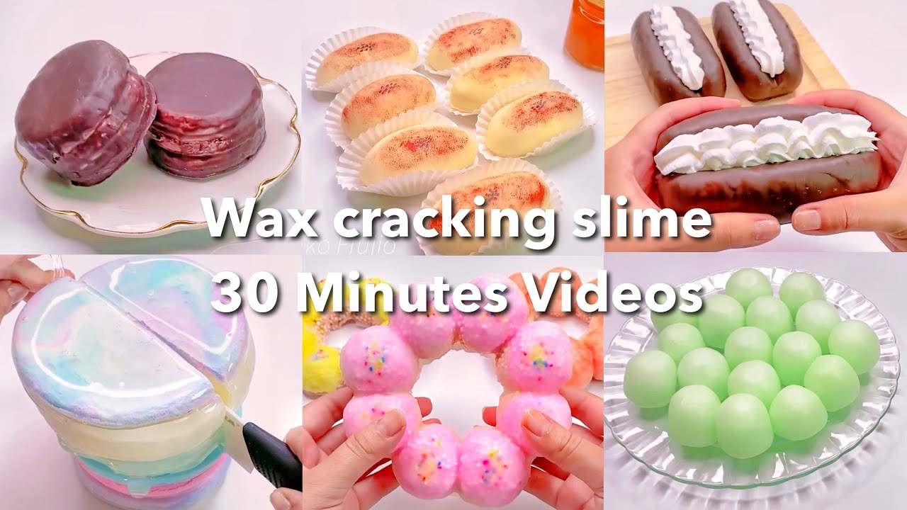 【ASMR】30分間割る❗️いろんなパキパキスライムPart3💥【音フェチ】Wax Slime 30 Minutes Videos Part3