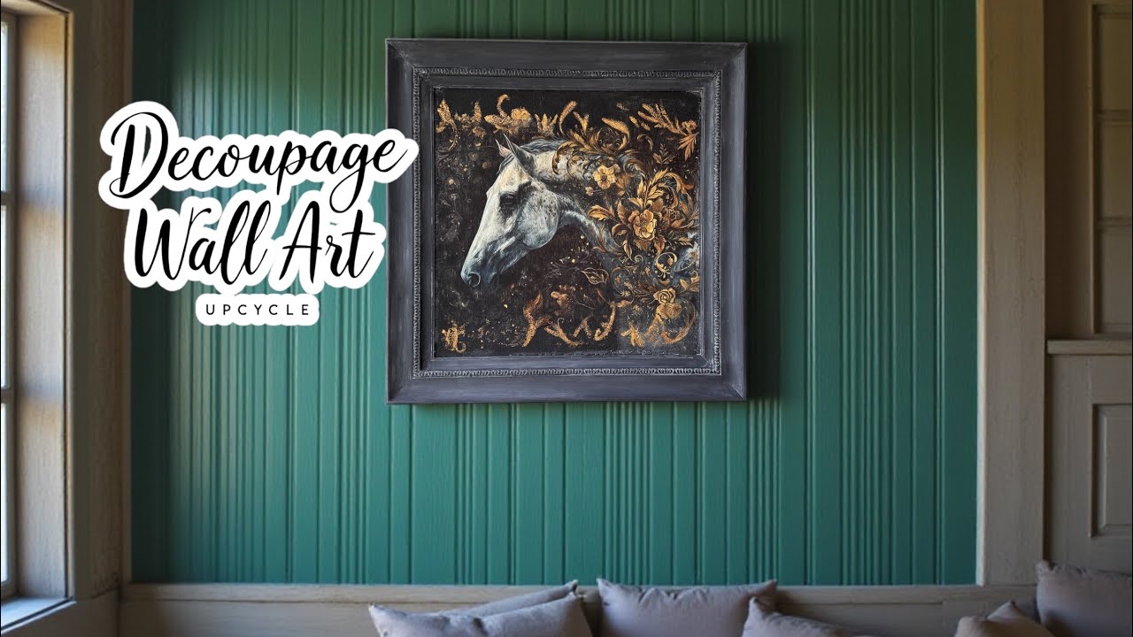 Decoupage Wall Art Upcycle with Fiber 