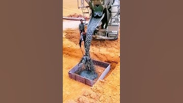 Pouring process of concrete into the form-work for a reinforcement cage