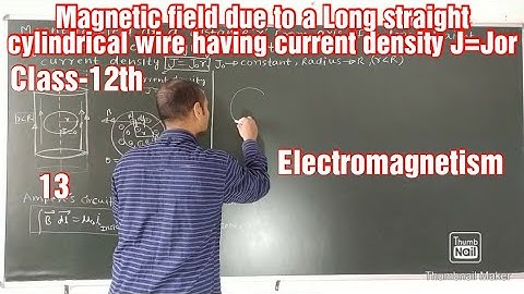 Magnetic field due to Long cylindrical wire inside and outside having current density J=Jor