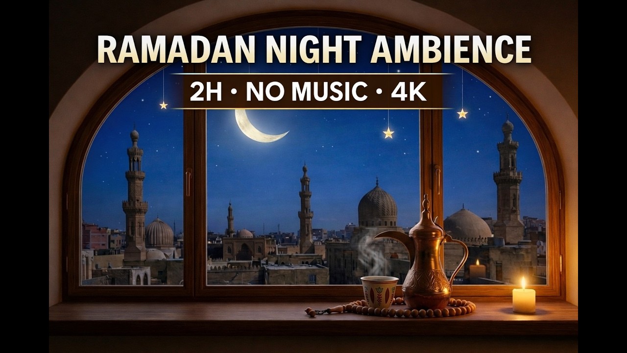 2 Hour Silent Ramadan Study Timer 🌙 4K Mosque View (No Music) | أجواء رمضانية صامتة