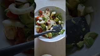 Salad; Avocado, Boiled Eggs, Broccoli with Cherry Tomatoes and Spring Onion  [3] 😋 ‼️ #andonmixvlog