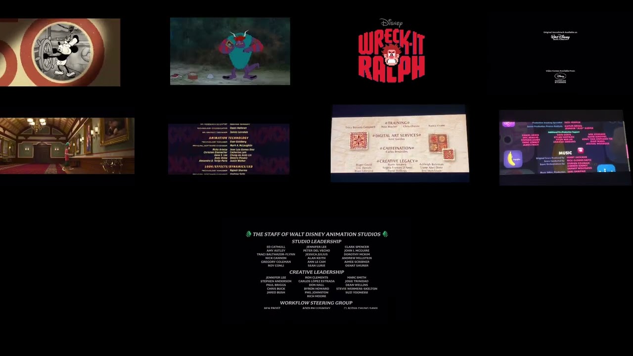 All Walt Disney Animation Studios End Credits All At Once (November 2010-November 2019)