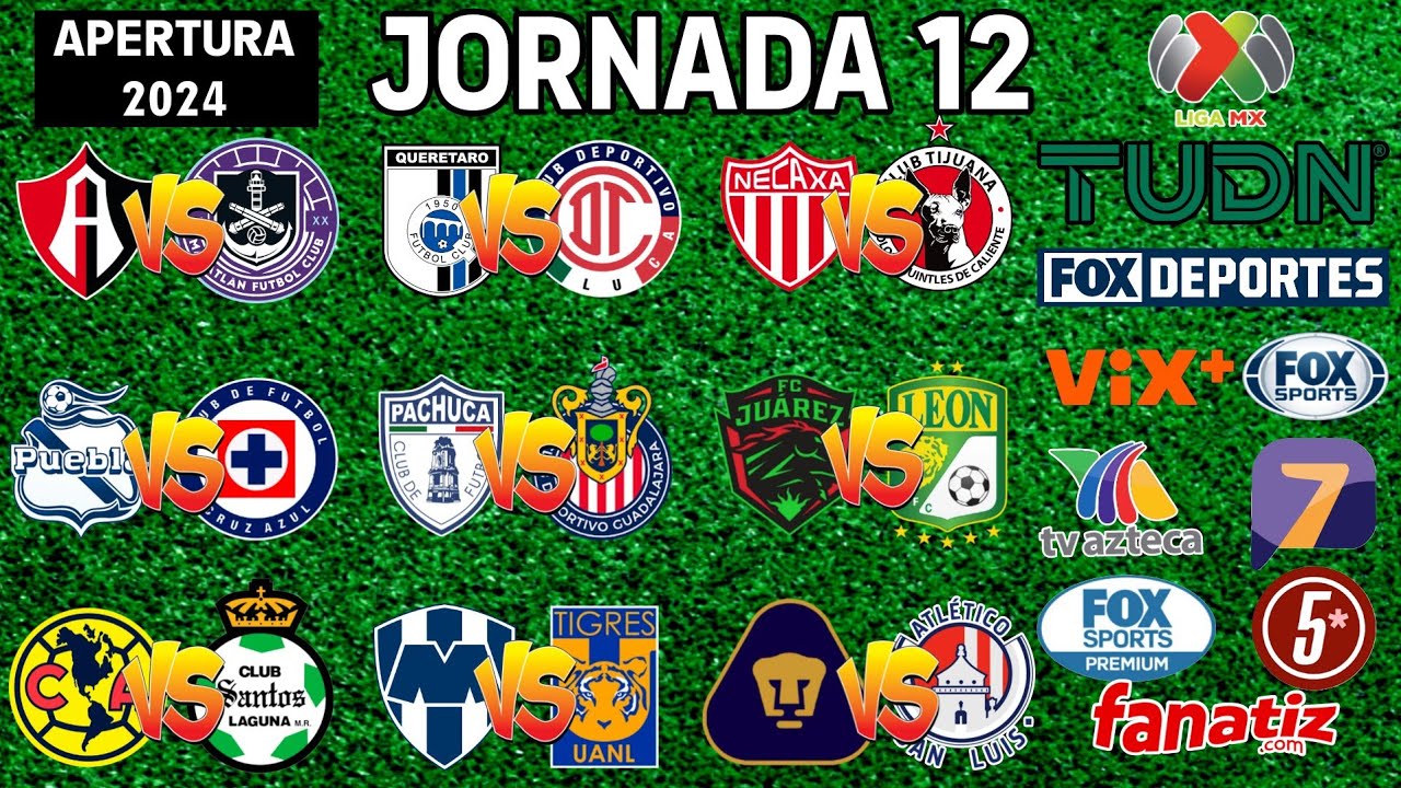 FECHAS, HORARIOS Y CANALES PARA LA JORNADA 12 DE LA LIGA MX APERTURA ...