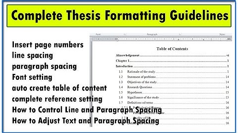 Complete Thesis Formatting Guidelines || Thesis Setting