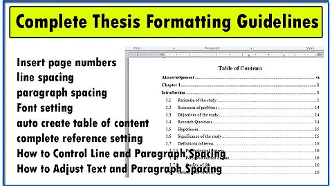 Complete Thesis Formatting Guidelines || Thesis Setting