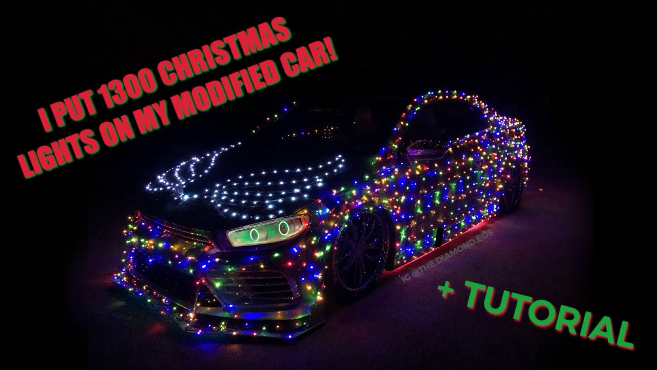 How I Put 1300 Christmas Lights On My Car! Tutorial Vw Volkswagen Eos Modified Cars Weird Wrap