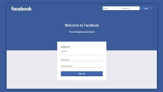 Facebook Login/SignUp Page Design using Html & CSS 3 - Web Design Tutorial