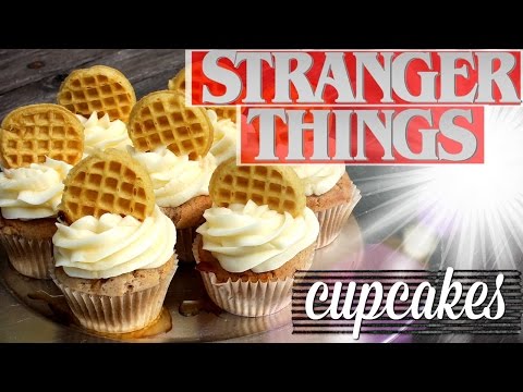 STRANGER THINGS CUPCAKES || Maple Cupcakes w/ Eggo Waffles