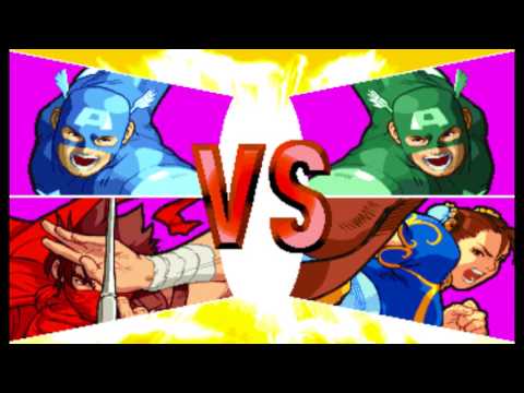 Marvel vs Capcom 1 ( Arcade ) - Strider Hiryu / Captain America Playthrough ( Aug 1, 2017 )
