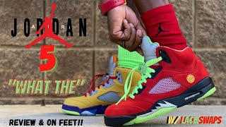 EARLY LOOK!! JORDAN 5 “WHAT THE” REVIEW & ON FEET W/ LACE SWAPS!!
