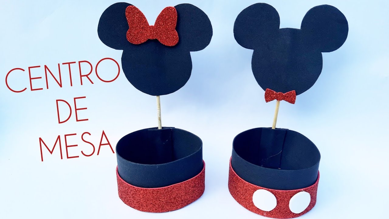 Como fazer CENTRO de MESA EM EVA  Minnie e Mickey | Lembrancinha em EVA ❤ Hellen Chagas