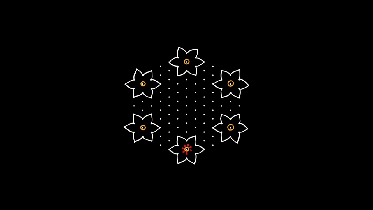 7 x 13 dots kolam designs // daily kolangal // chukkala muggulu