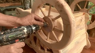 Inspiring woodworking ideas // How To Make A Beautiful Flower Wheelbarrow By A Craftsman