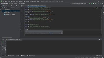 Basic Belajar membuat coding program mesin kasir dengan menggunakan PyCharm