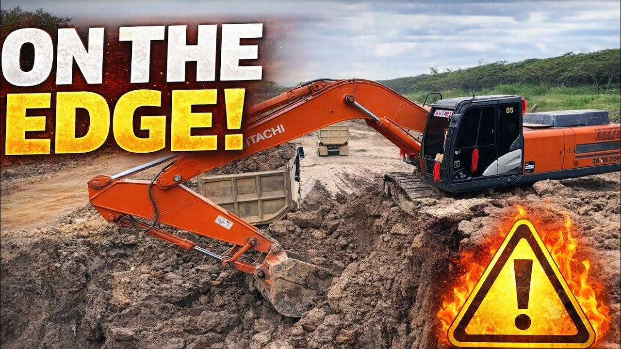 One Wrong Move and This Excavator Could Slide In!