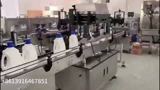 Famous Automatic 4 nozzle laundry liquid bottle tracking filling and capping machine filling line Wealth