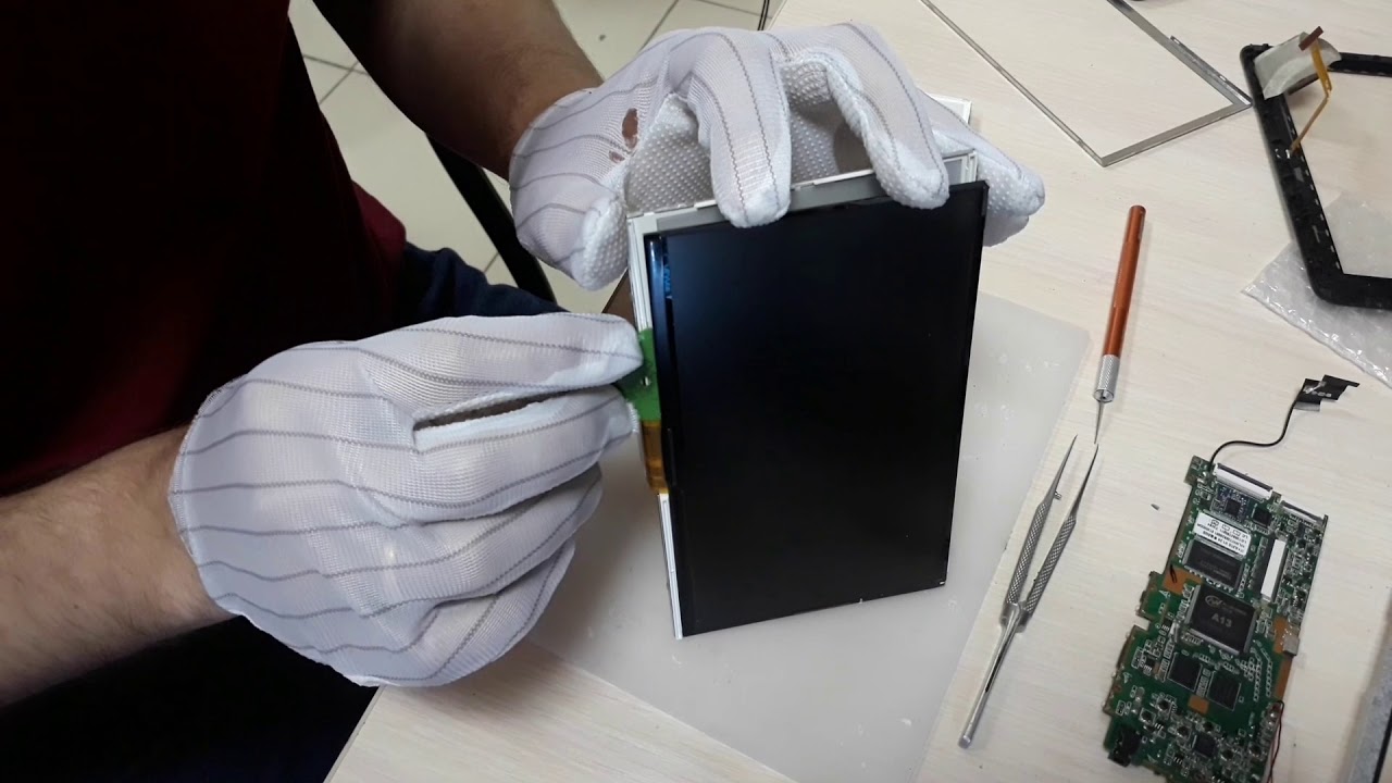 Замена дисплея на китайском планшете. - YouTube