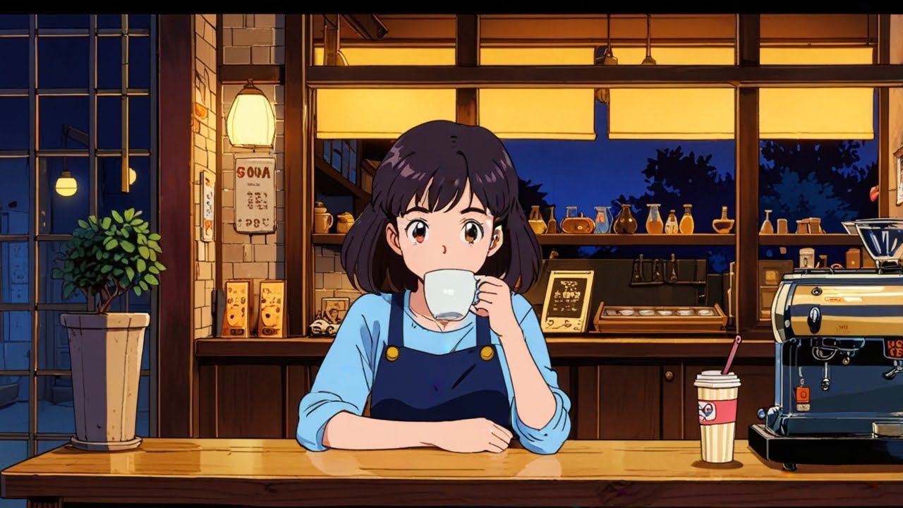 Cozy Japanese Night Café — Warm Maple Rain Lofi Beats (MomijiLofi Mix)