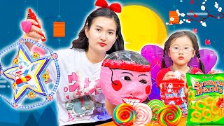 Changcady đi siêu thị mua quà trung thu cho Cam Cam : đèn lồng Doraemon, cá chép , siêu nhân nhện.