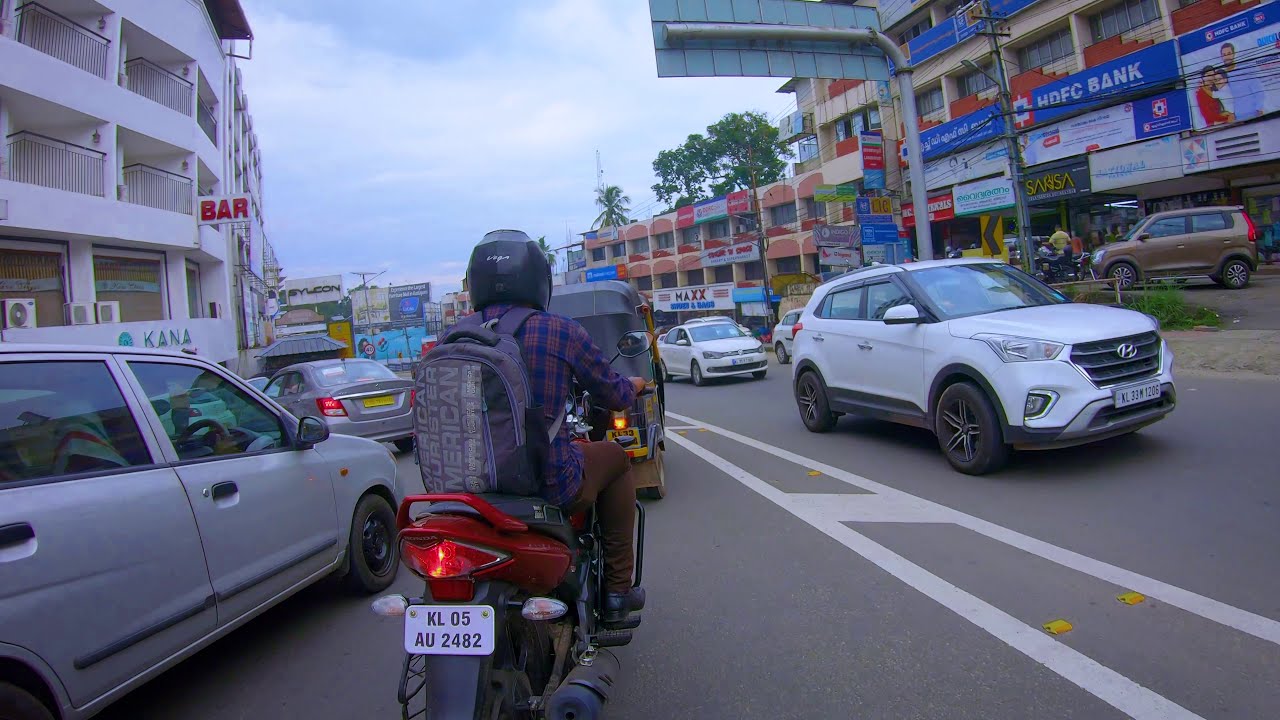 Driving in Kottayam City on a Sunday afternoon | Indian City Ambience | Kerala Virtual Tour 2021