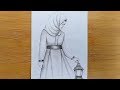 How to draw a Girl with hijab//Pencil sketch drawing.