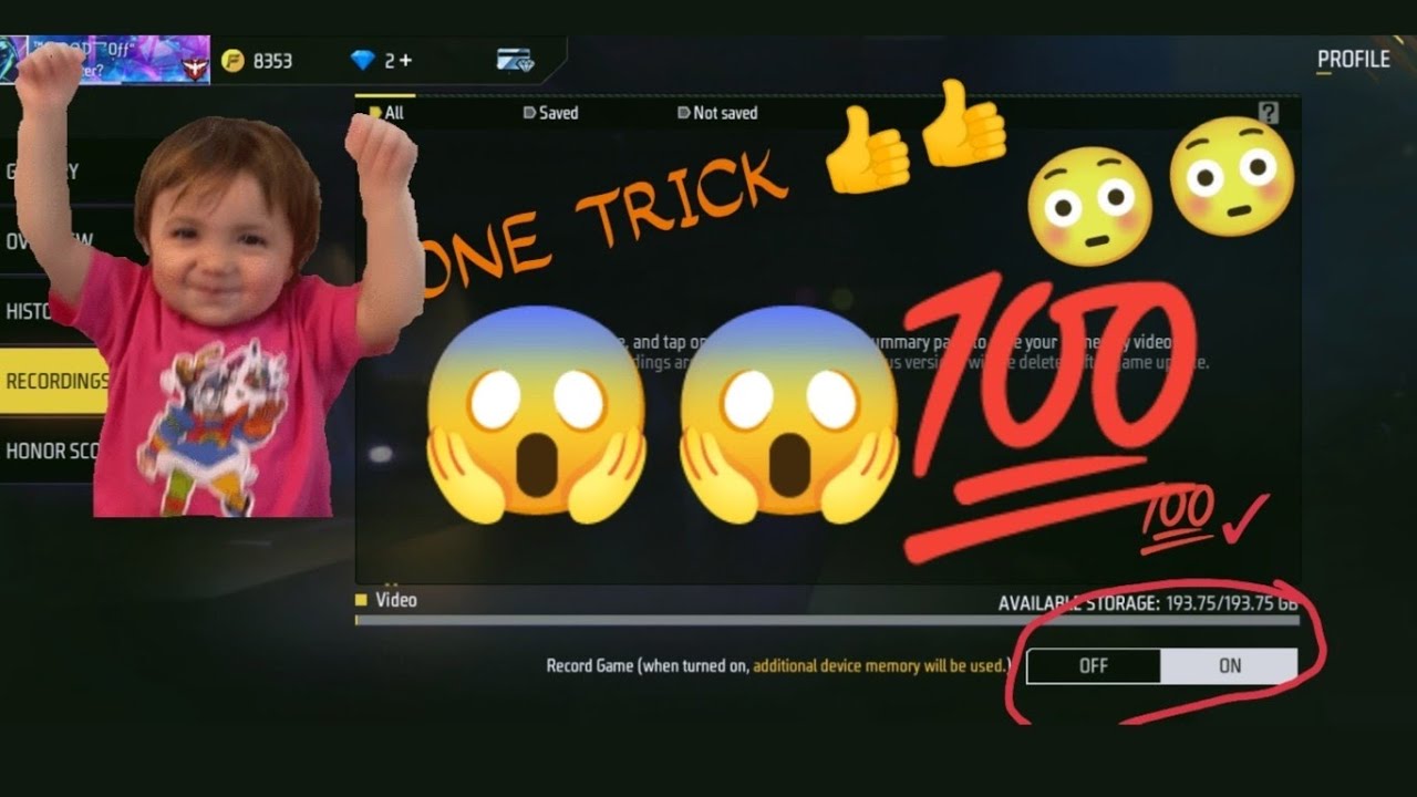 😱 Free fire 🔥 // Video recording kese karo// additional device memory Will be used . // 😱😱.