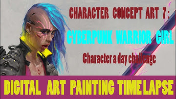 Digital Art Painting [Time Lapse]-Character Concept Art Design-7-CyberpunkWarriorGirl