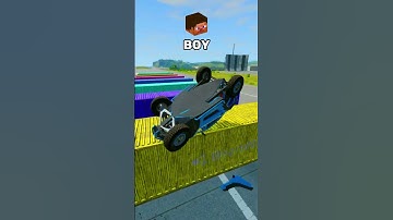 NOOB vs Girl vs PRO vs HACKER vs HEROBRINE Car Jump In BeamNG Drive