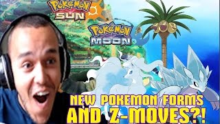 POKEMON SUN AND MOON NEW ALOLA FORMS AND Z-MOVES TRAILER REACTION