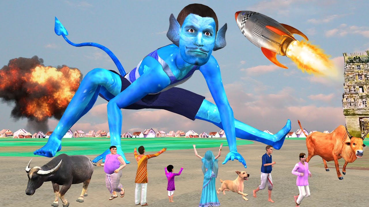 नीला आदमी अवतार वाला Blue Man AVATAR Wala Comedy Video हिदी कहानिय Hindi Kahaniya Funny