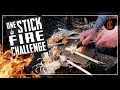 ONE STICK FIRE CHALLENGE 🔥2000 Abos |bushcraft messer holz feuer german deutsch