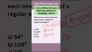 Finding the interior angle of a regular Pentagon | Regular polygons| Geometry MCQ| Ruchi Chhabra|41