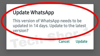 Update WhatsApp This Version Of WhatsApp needs to be updated in 14 days Problem Solve