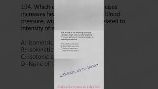 Physiotherapy MCQ | Question 194 |