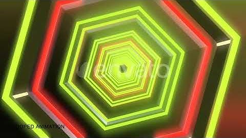VJ Loops Colorful Hexagonal Tunnel Motion Graphics Animation