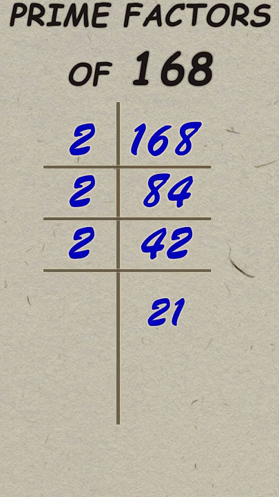 Prime factor of 168 / Prime factorisation / #publicmaths #shorts #primefactor